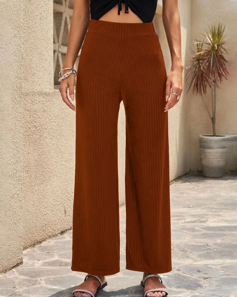 Anna | High Waist Ribbed Pants | Comfort and Style | Stretch Fabric