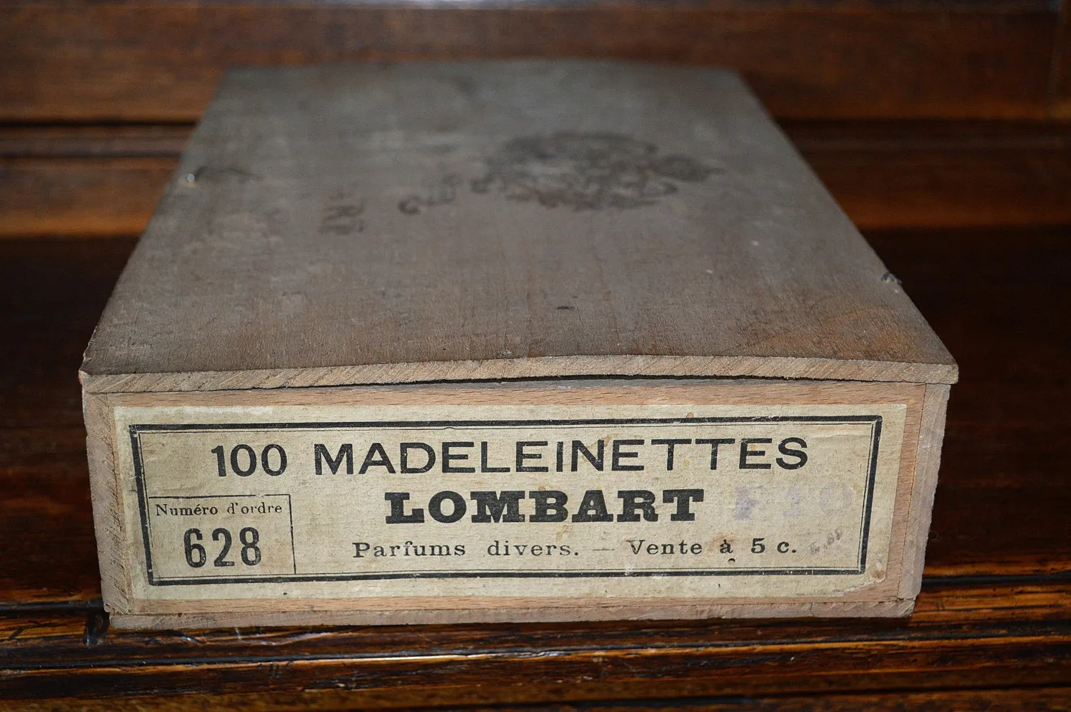 Antique French Chocolate Box Wood Lombart Paris Chocolat