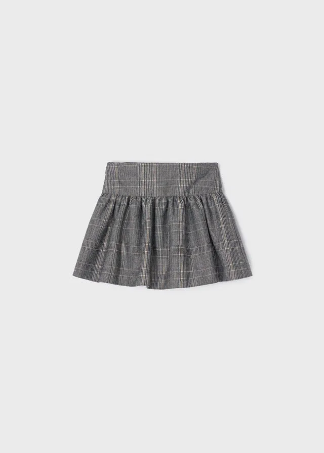 AW22 Mayoral Girls Black Check Bow Skirt 4946