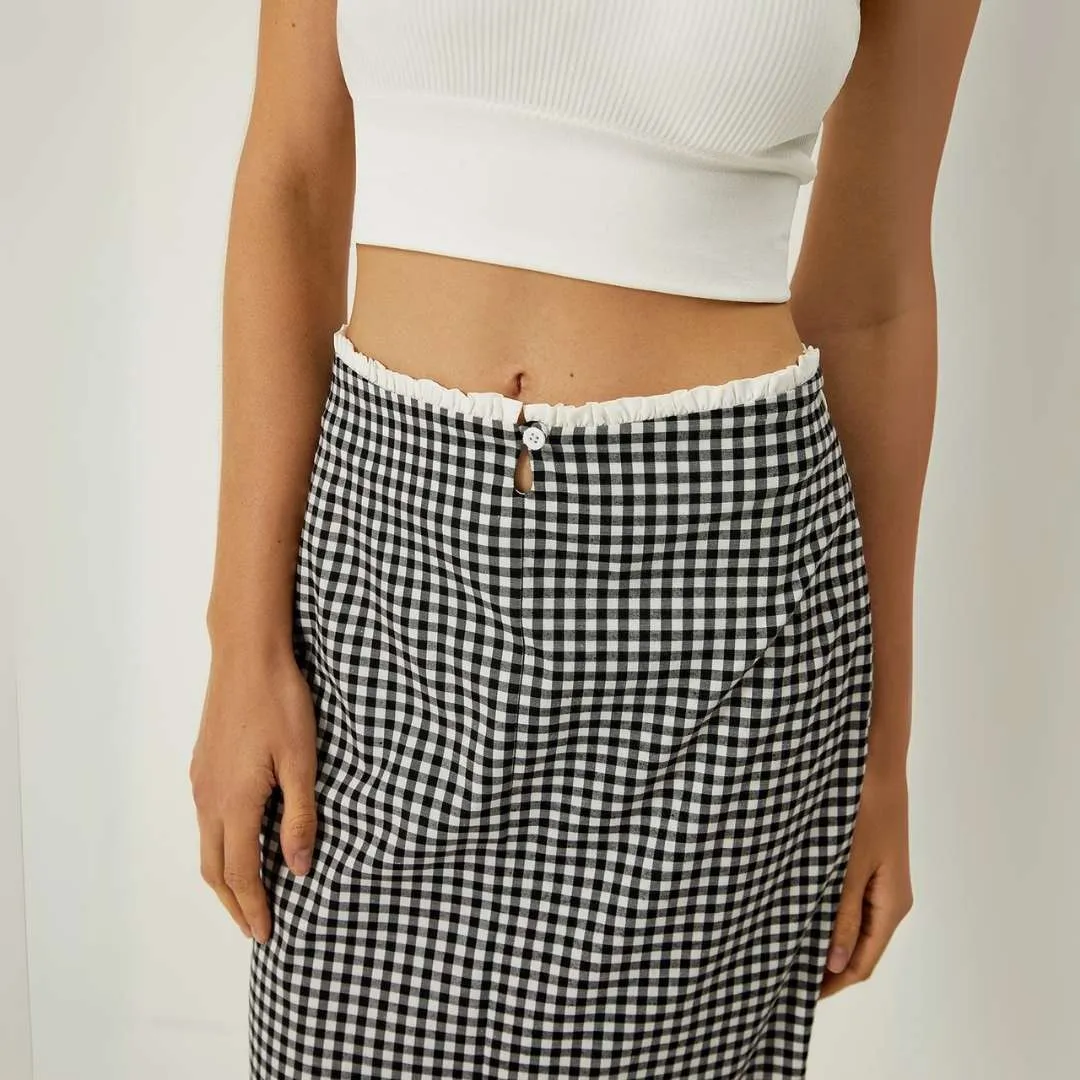 Ayla™ | Plaid Print Mermaid Midi Skirt