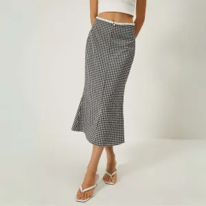 Ayla™ | Plaid Print Mermaid Midi Skirt