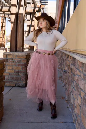 Barbara Pink Tule Long Skirt