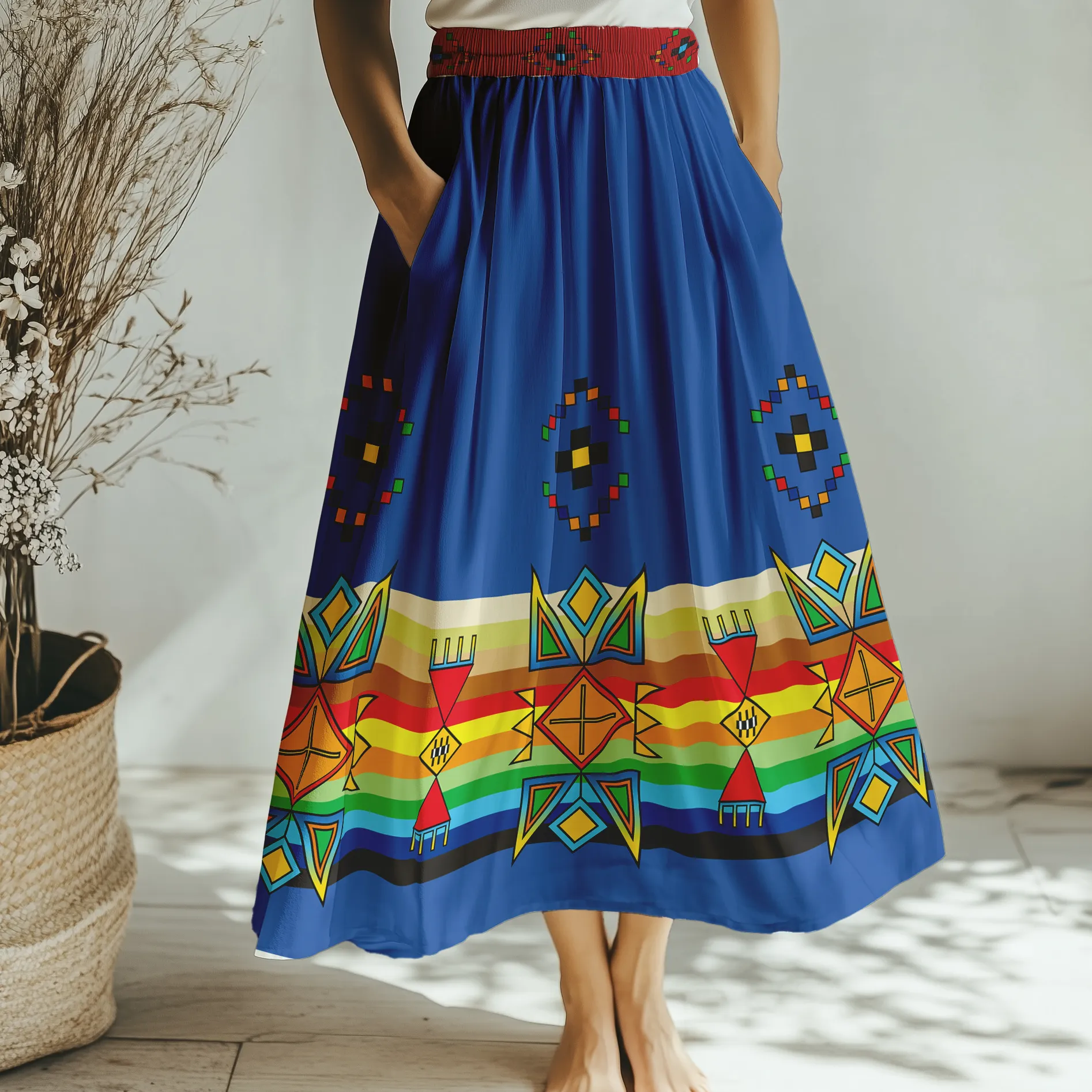 Beaded Starbust Geometric Skirt