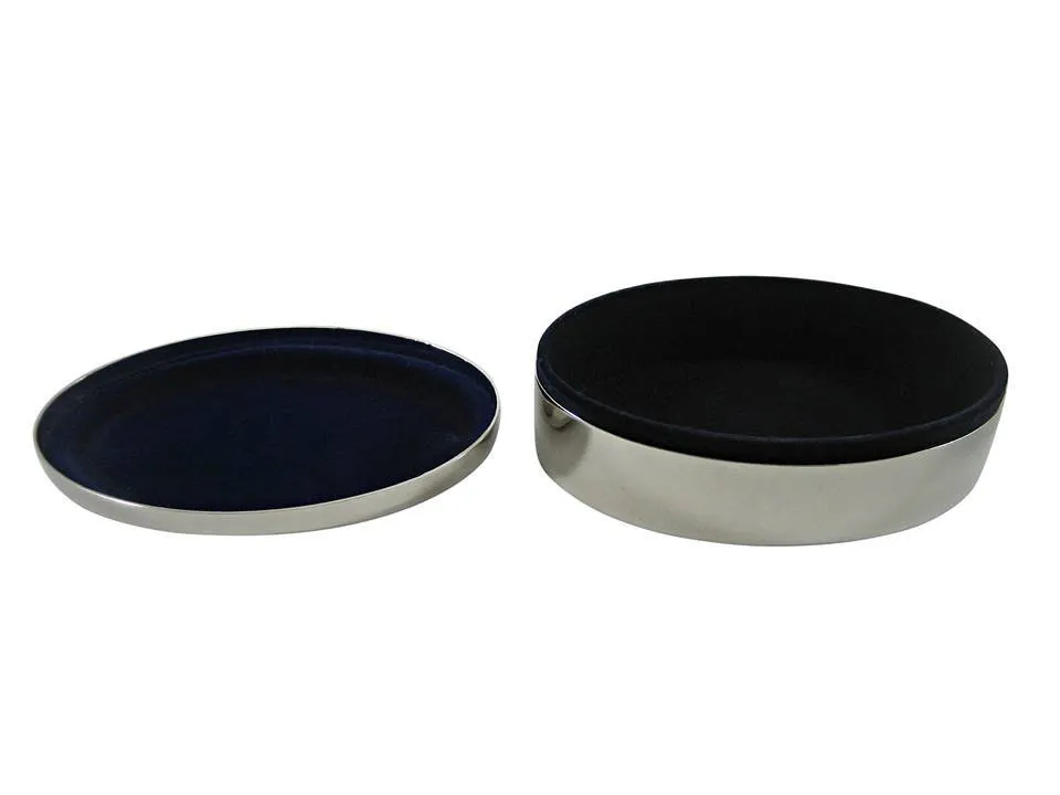 Beige and White Toned Akita Dog Oval Trinket Jewelry Box
