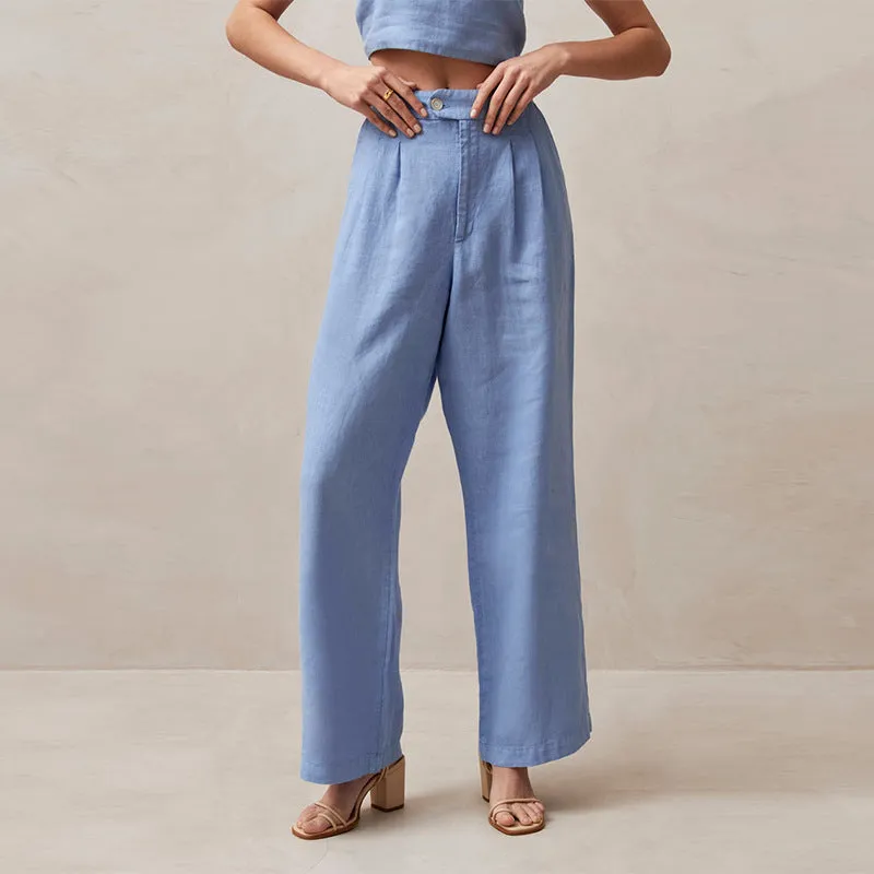 Berke - Ladies pants with High Waist and Loose Straight Legs