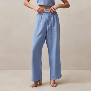 Berke - Ladies pants with High Waist and Loose Straight Legs