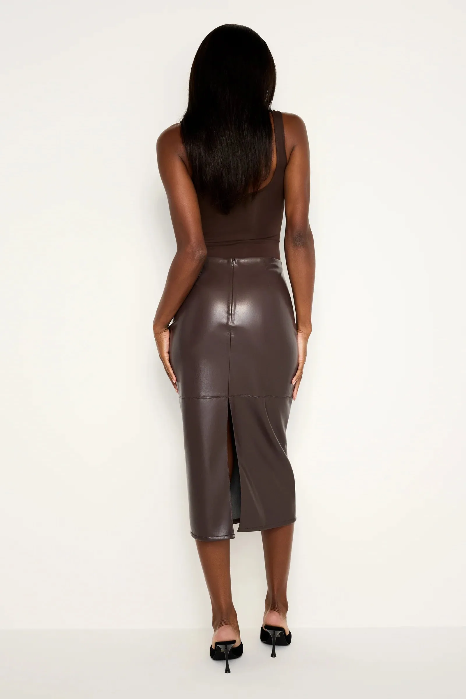 BETTER THAN LEATHER MIDI SKIRT