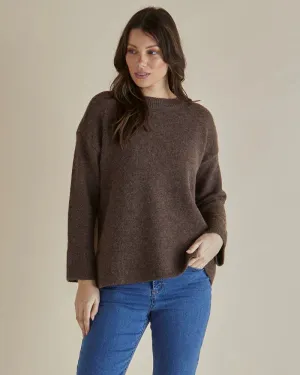 BETTY BASICS EDITH KNIT JUMPER BROWN