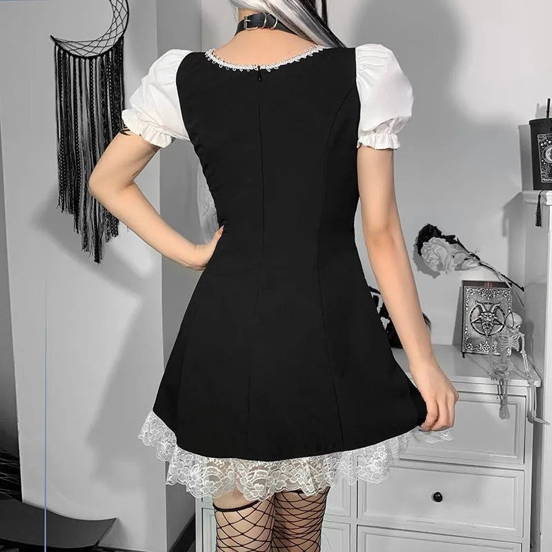 Black And White Stitching Dress UB3466