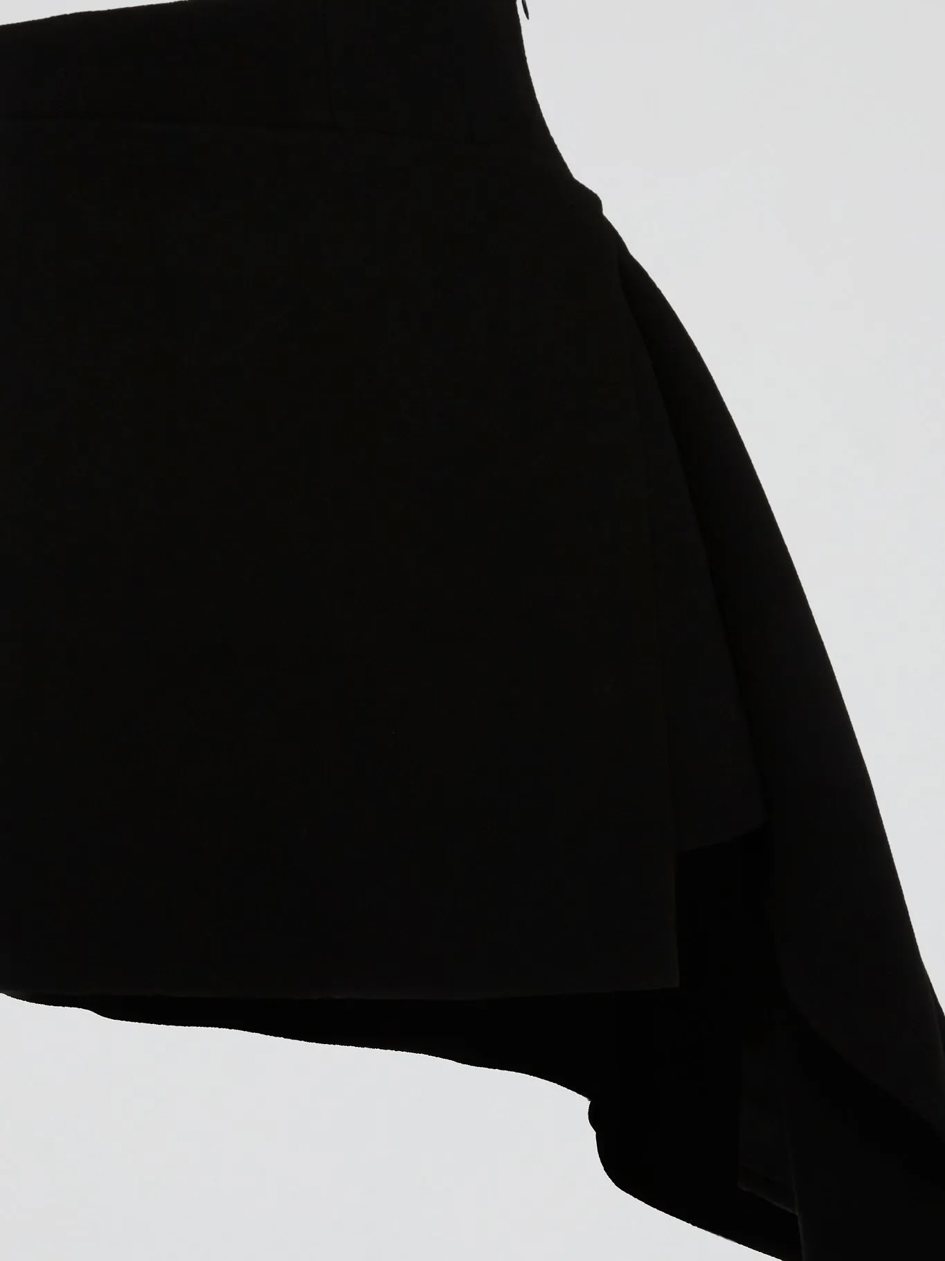 Black Asymmetric Mini Skirt