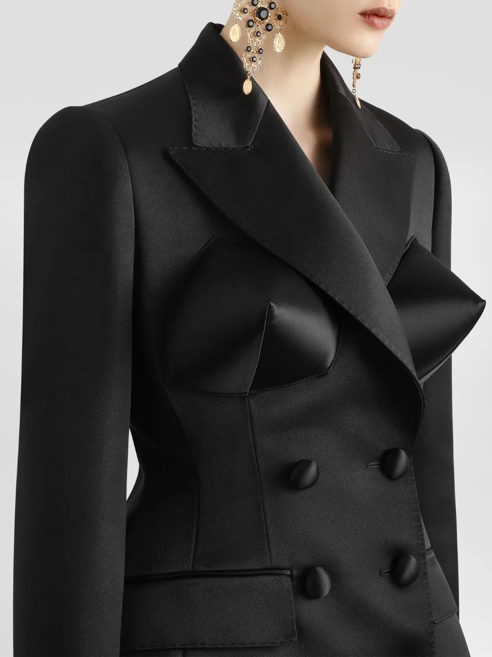 Black Duchess Jacket with Conical Cups