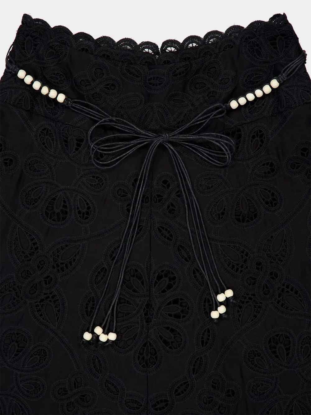 Black Rhiannon Embroidered Midi Skirt