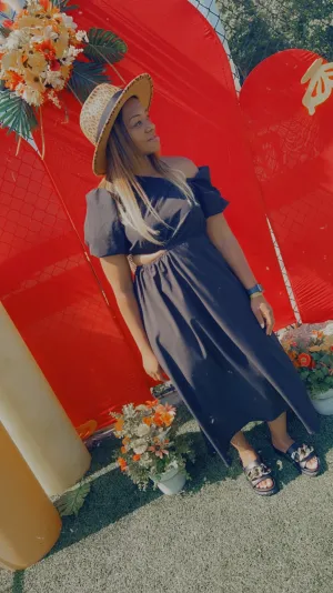 Black Side Out Dress