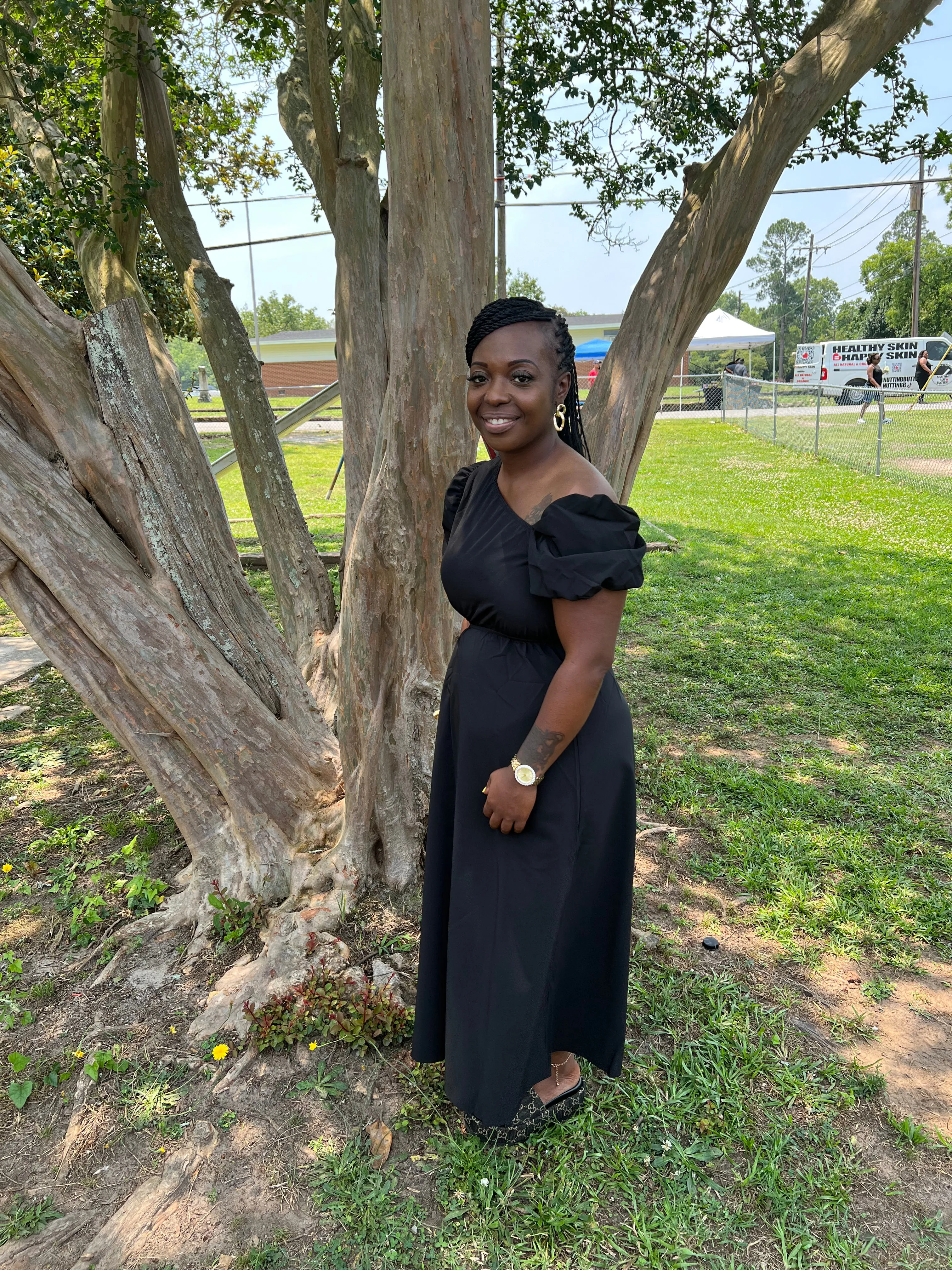 Black Side Out Dress