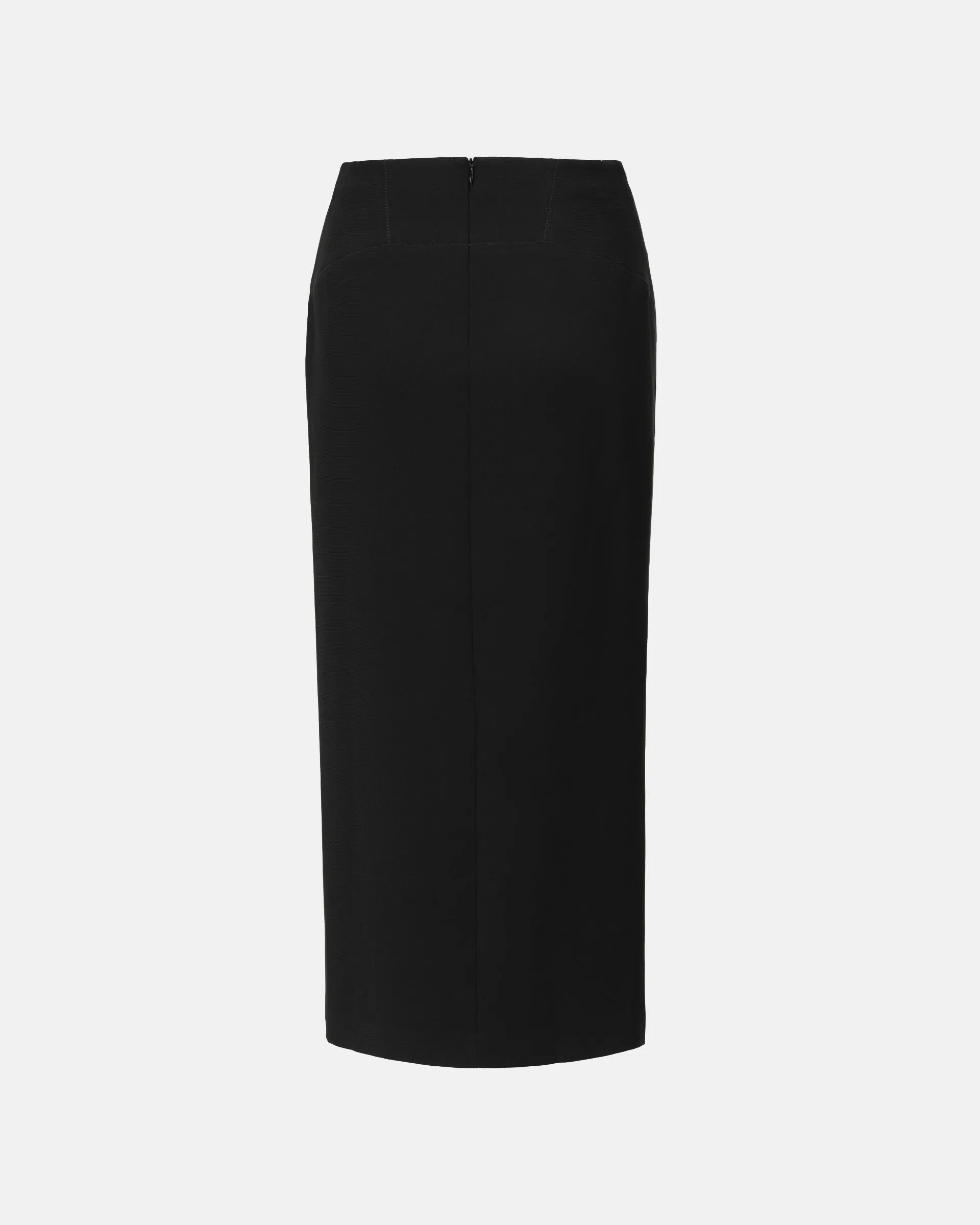 Black Tailored Pencil Skirt