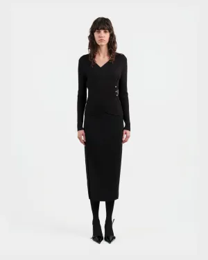 Black Tailored Pencil Skirt