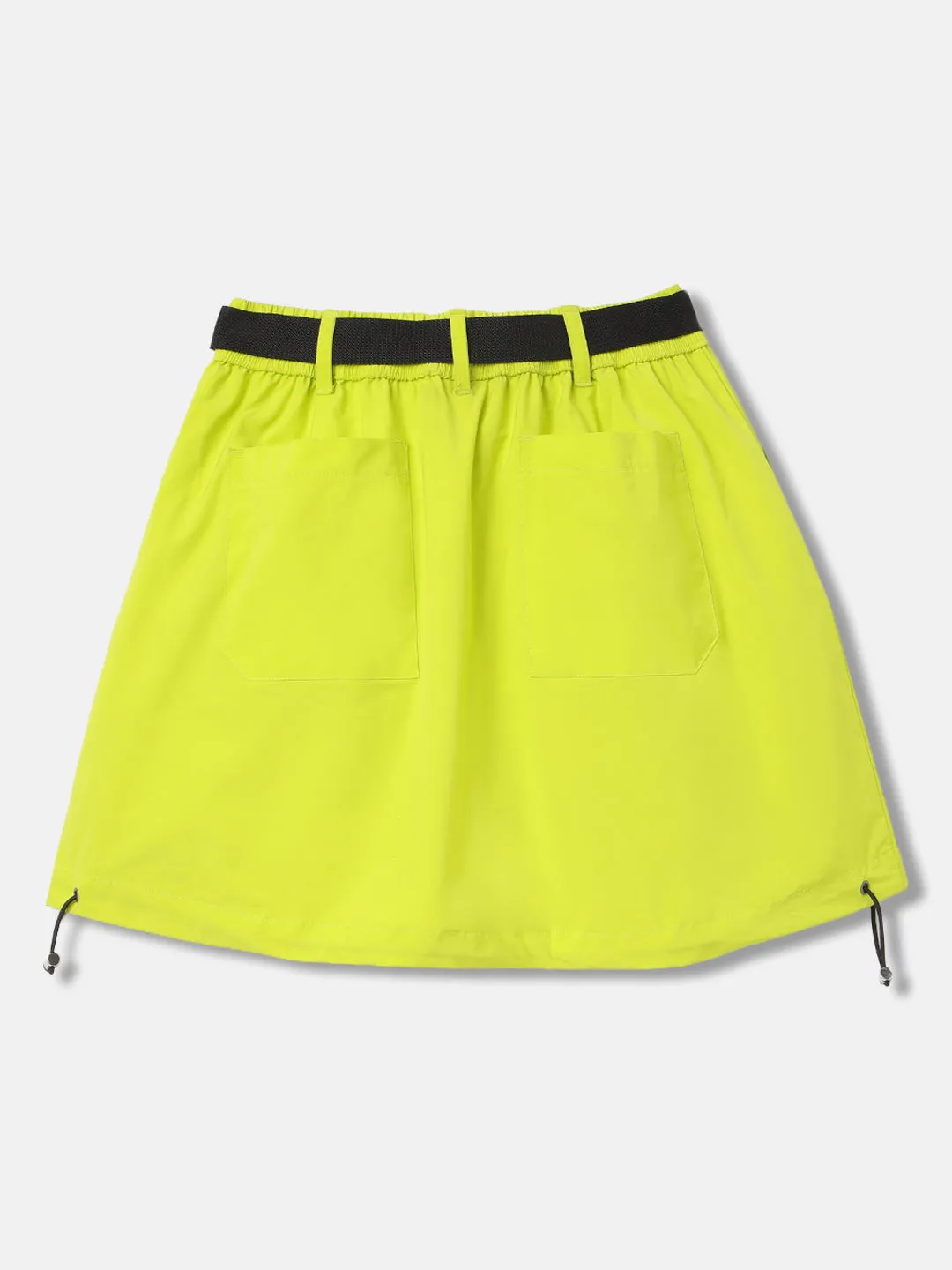 Blue Giraffe Girls Green Solid Loose Fit Mid-Rise Skirt