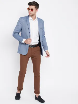 Blue Notched Lapel Blazer