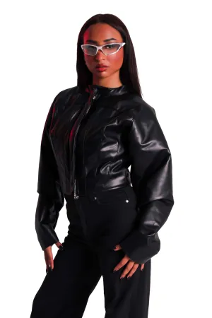 Bold Black Corset Leather Jacket