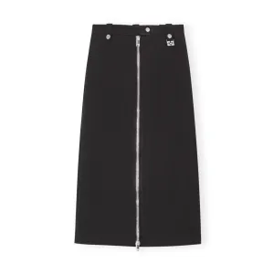 BONDED CREPE SKIRT | BLACK