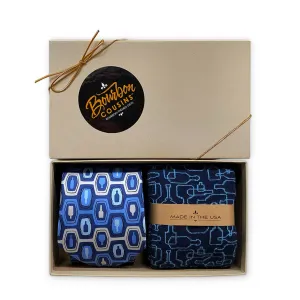 Bourbon Fest Tie   Sock Gift Set | Royal Blue   Gray