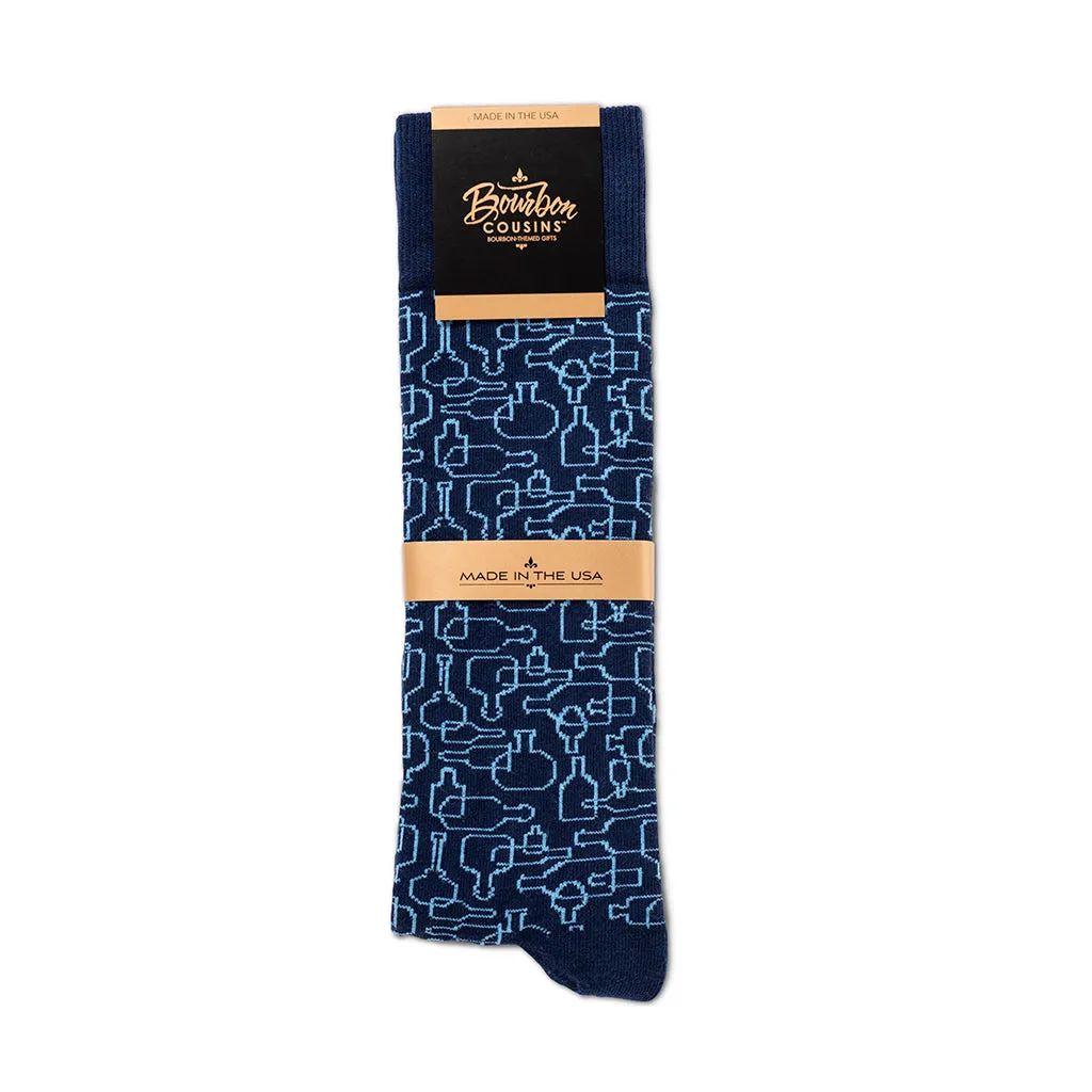 Bourbon Fest Tie   Sock Gift Set | Royal Blue   Gray