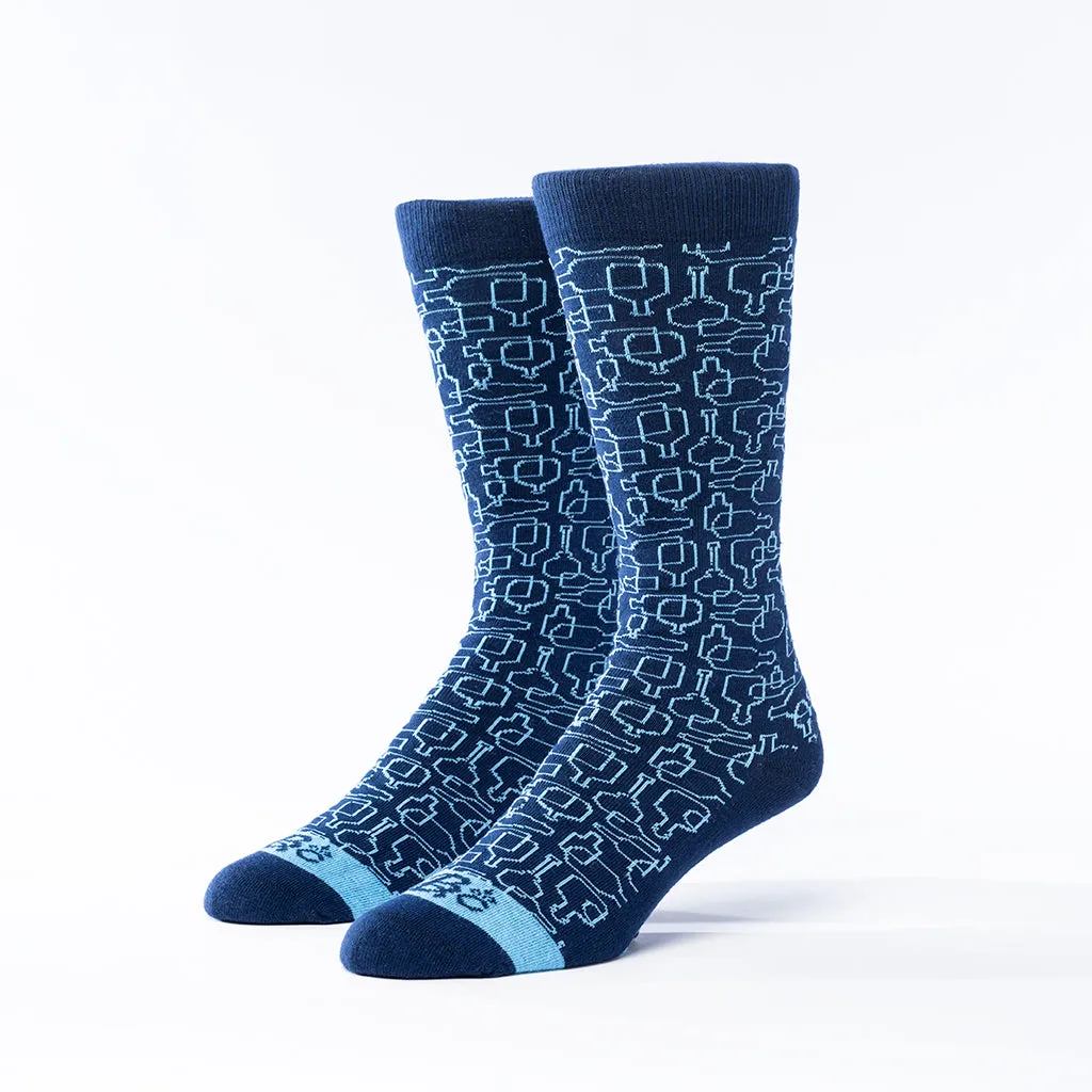 Bourbon Fest Tie   Sock Gift Set | Royal Blue   Gray