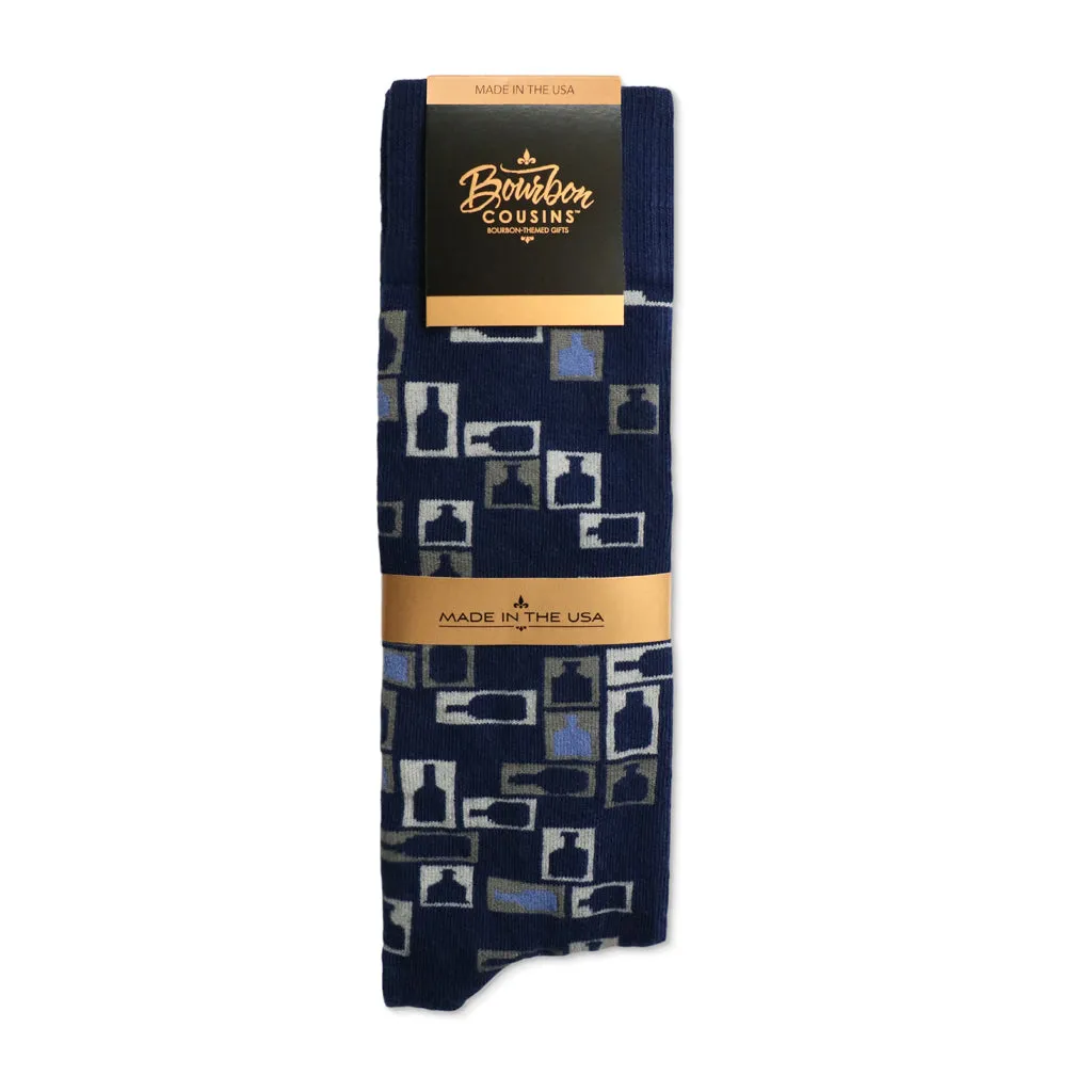 Bourbon Row Bow Tie   Sock Gift Set | Navy   Denim