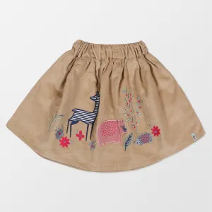 Brown Animal Applique Skirt