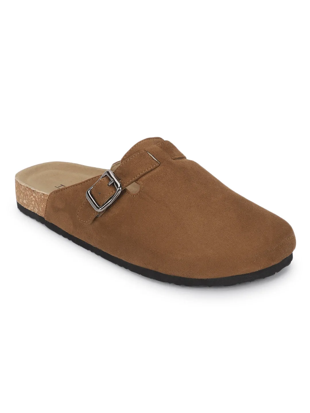 Brown Suede Cork-Latex Soft Footbed Flats (TC-100506-BRO)