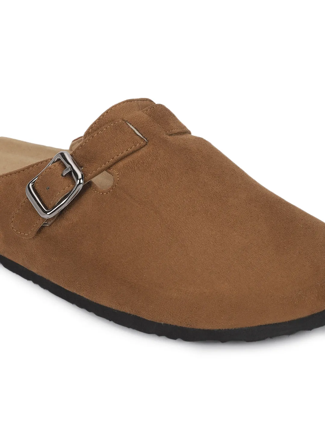 Brown Suede Cork-Latex Soft Footbed Flats (TC-100506-BRO)