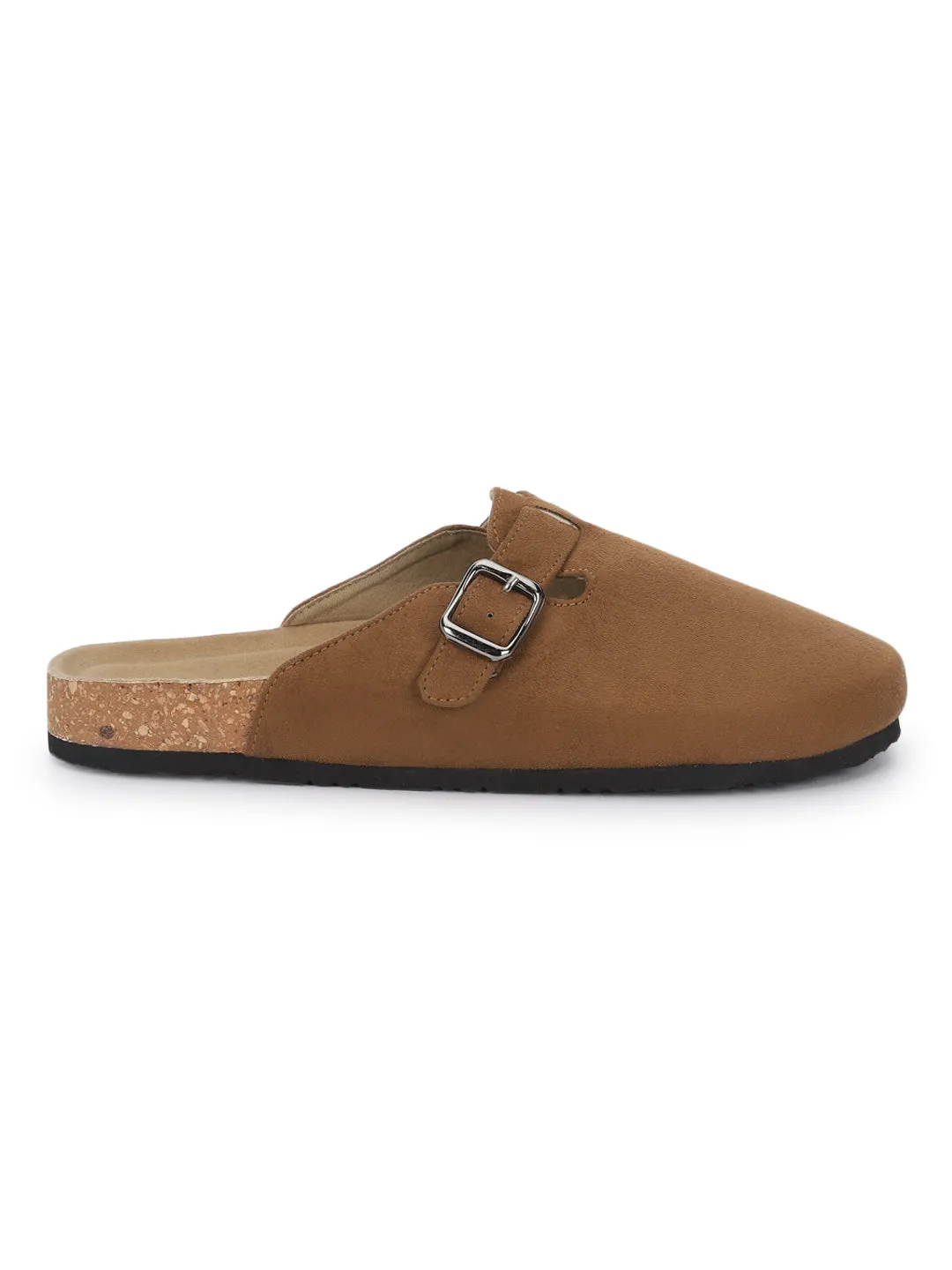 Brown Suede Cork-Latex Soft Footbed Flats (TC-100506-BRO)