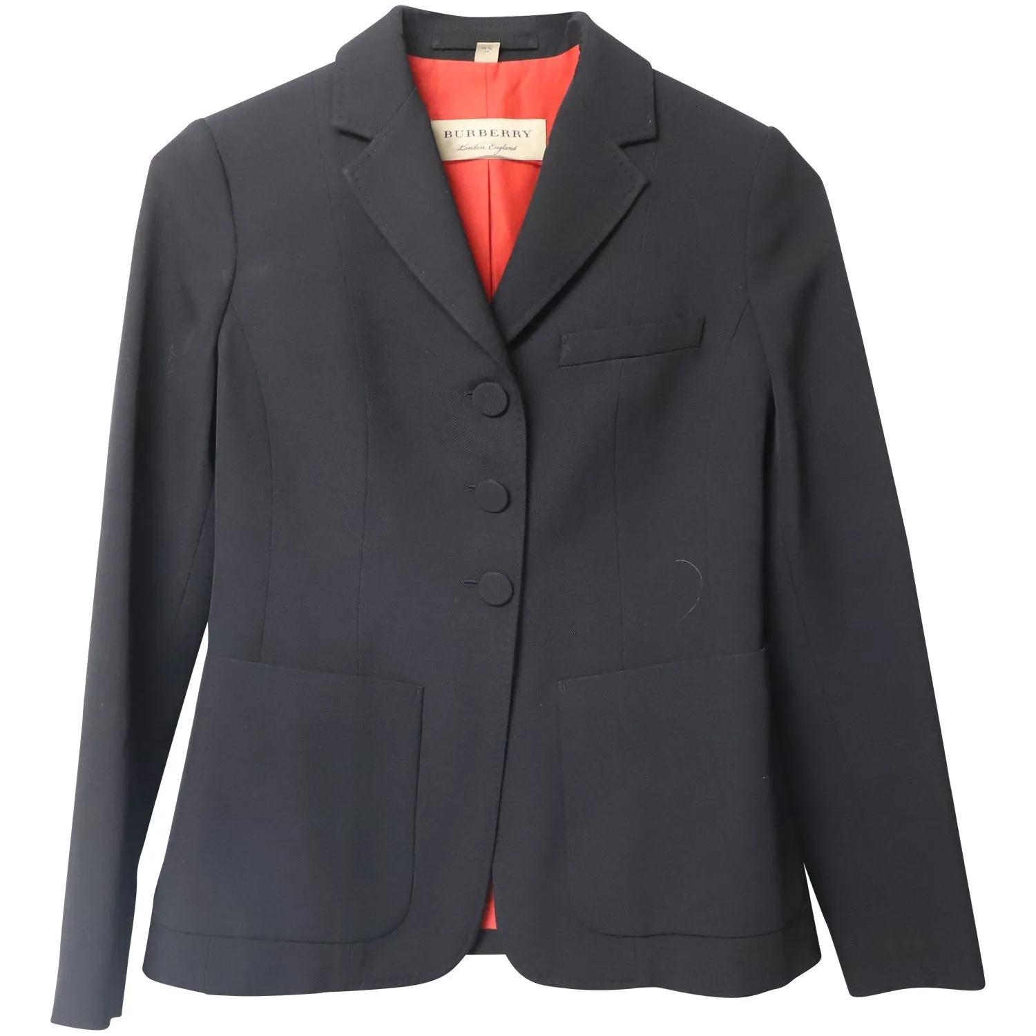 Burberry Semi-Flared Fit Blazer in Black Wool