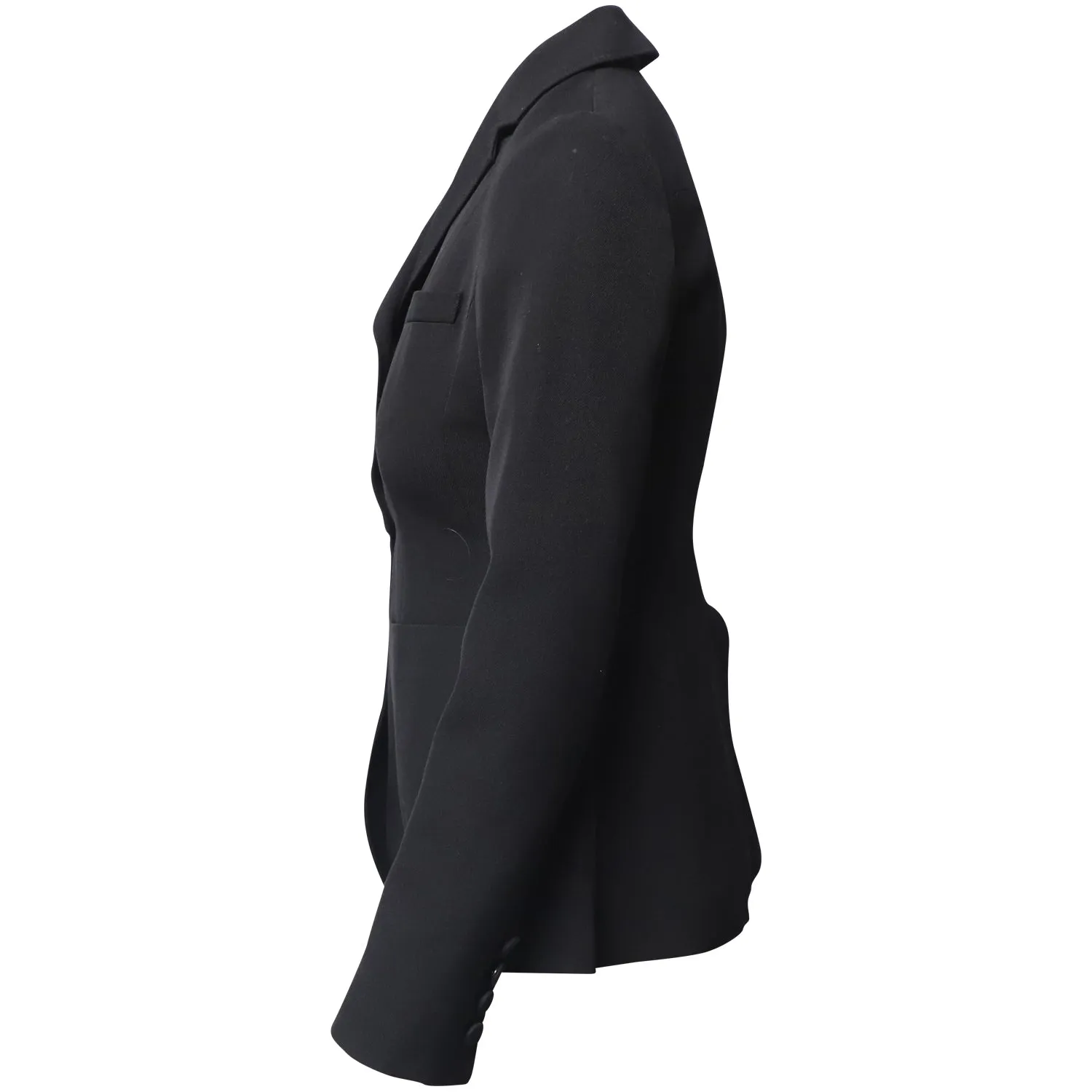 Burberry Semi-Flared Fit Blazer in Black Wool