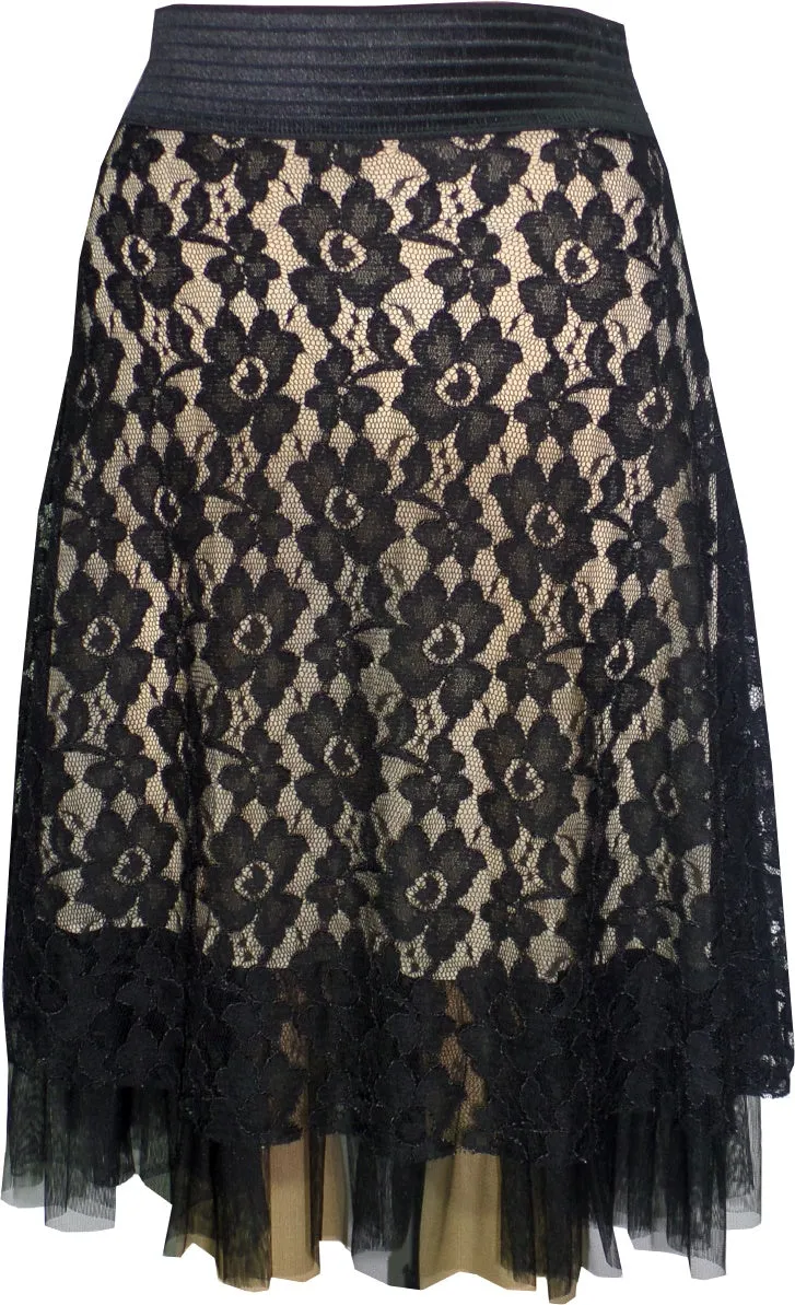 Burnout Lace Skirt