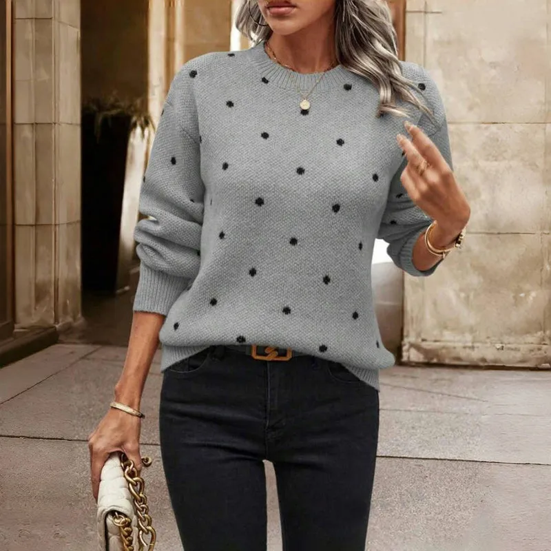 Calista - Knitted Polka Dot Sweater