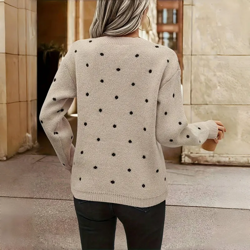 Calista - Knitted Polka Dot Sweater