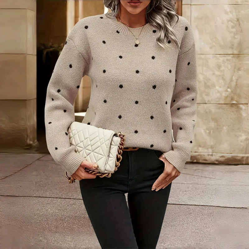 Calista - Knitted Polka Dot Sweater