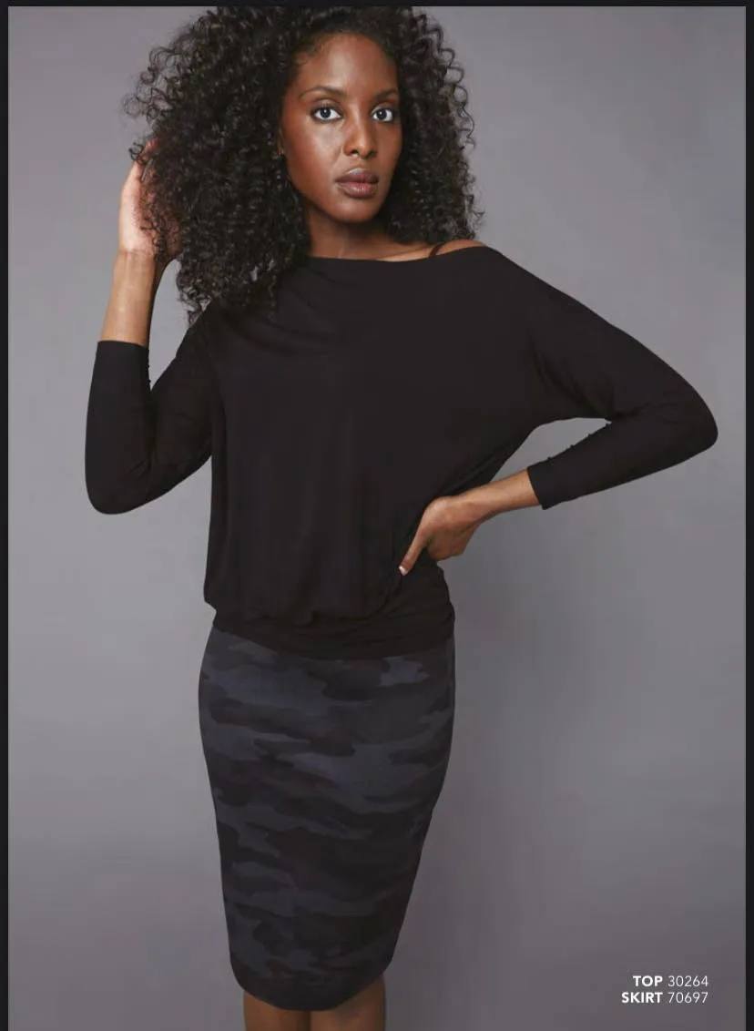 Camo Ponte Pencil Skirt