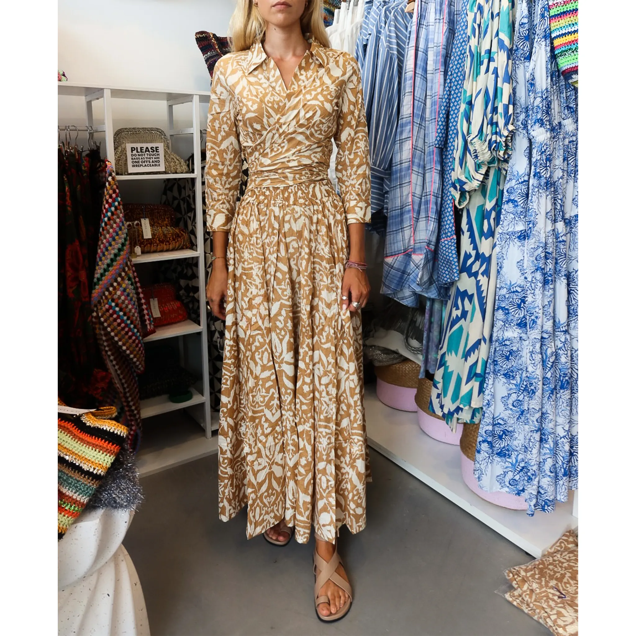 Cappuccino Floral Maxi Panel Skirt