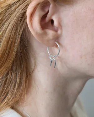 Chai Hoop Silver Earring
