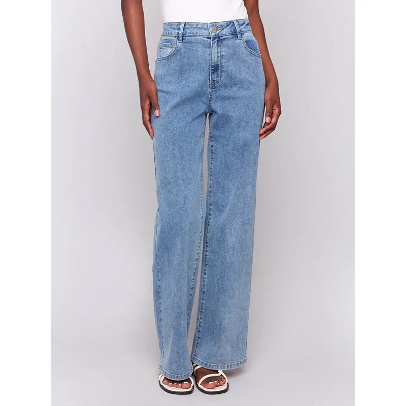 Charlie B Chloe Wide Leg Stretch Denim Pant