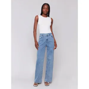 Charlie B Chloe Wide Leg Stretch Denim Pant