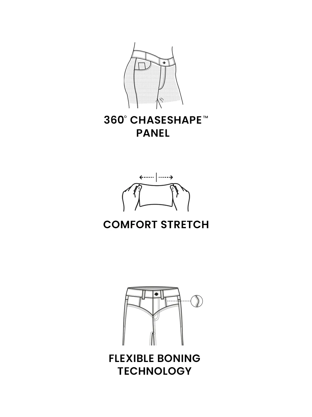 CHASEshape™ Navy-Blue Bootcut High-Rise Clean-Look Stretchable Denim Jeans