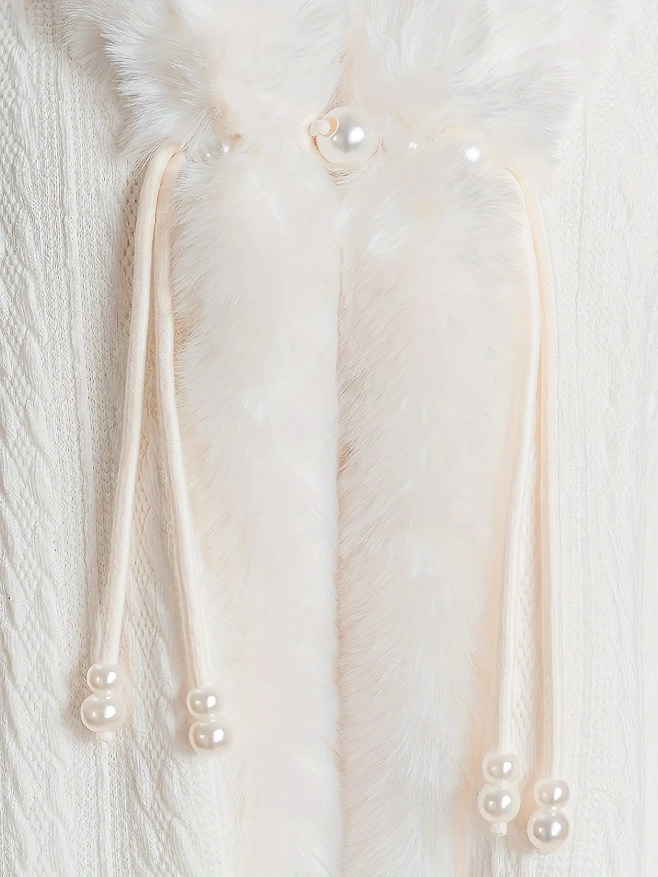 Chic AllSeason Feather Knit Poncho with Faux Fur Trim