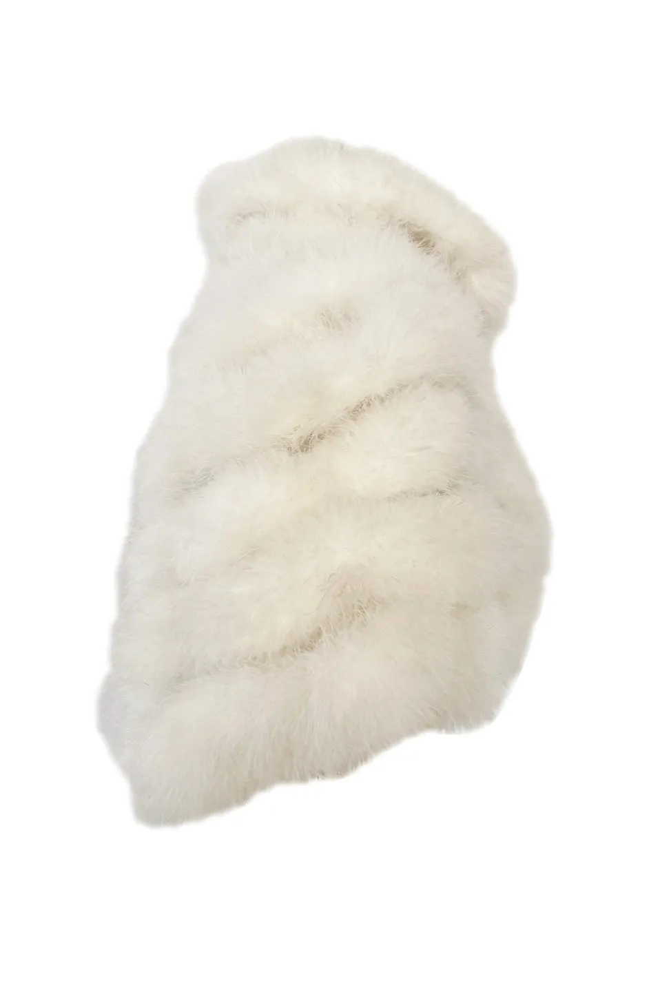 Chic & Simple Late 1990s Jacques Fath Off-White Ivory Feather Cropped Capelet