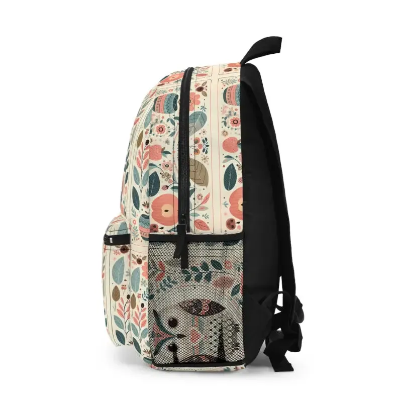 Chic Owl Backpack Pastel Flowers Trendy Fashion