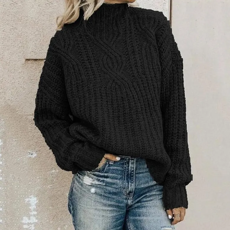 Chunky knit jumper for women - cozy jumper with cable knit pattern