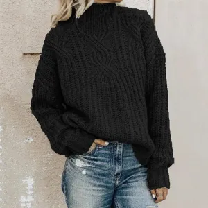 Chunky knit jumper for women - cozy jumper with cable knit pattern