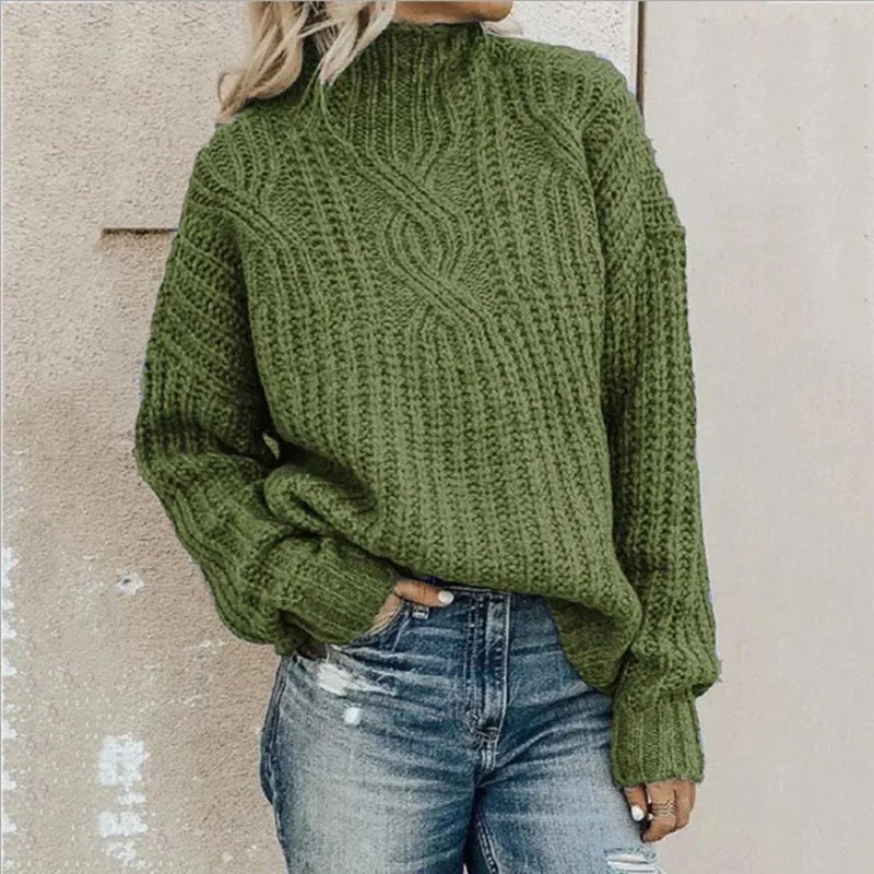 Chunky knit jumper for women - cozy jumper with cable knit pattern